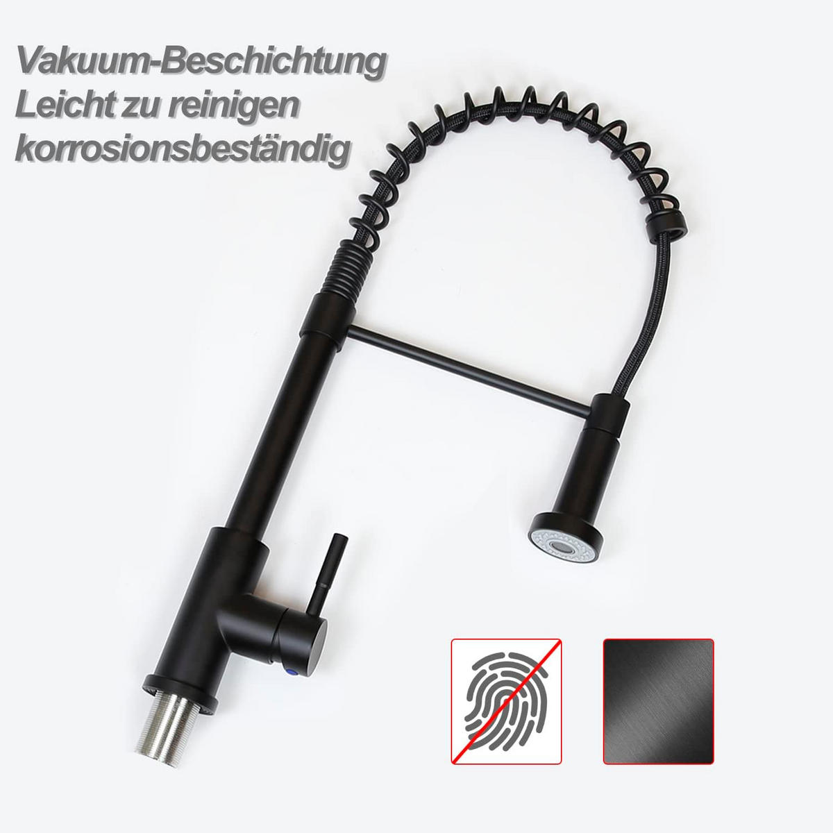 WASCHTISCHARMATUR Seviand 4.9/46.9/25.1 cm - Schwarz, Metall (4.9/46.9/25.1cm) - ZMH