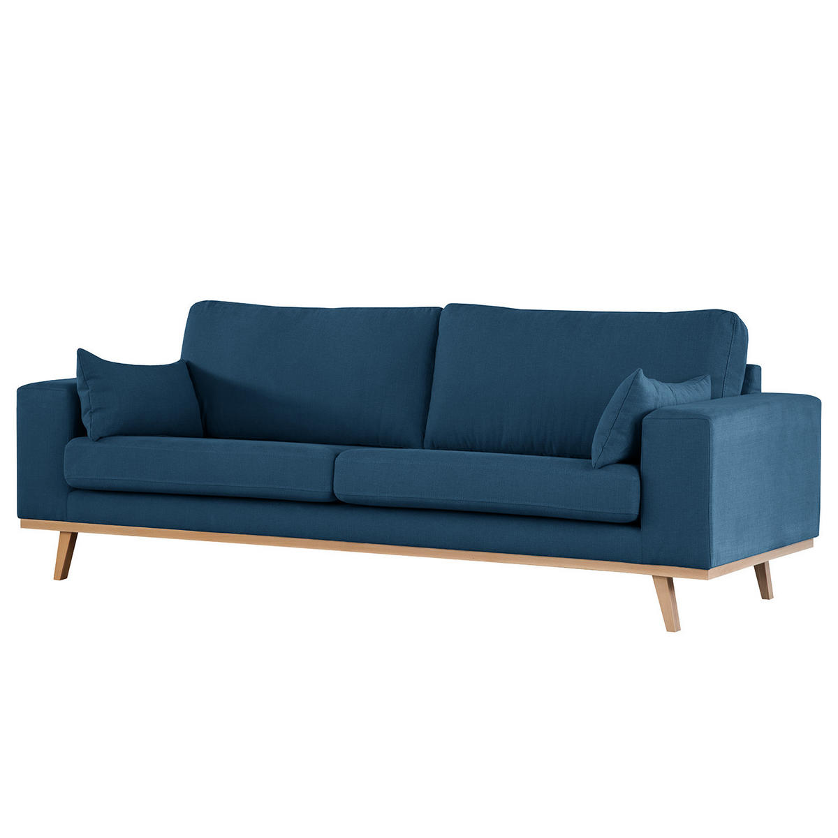 2-SITZER SOFA - Blau/Buchefarben, Textil (197/81/88cm) - home24