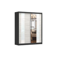 SCHIEBETÜRENSCHRANK - BEN 32 183 CM (Schwarz) - Schwarz, Holzwerkstoff (183/218/61cm) - Möblo