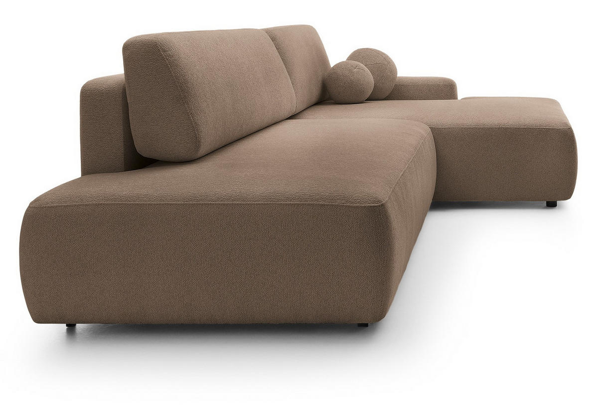 ECKSOFA 275 cm mit Schlaffunktion Orea O, Rechts, Dunkelbraun - Dunkelbraun, Holz (164/276cm) - Emporius