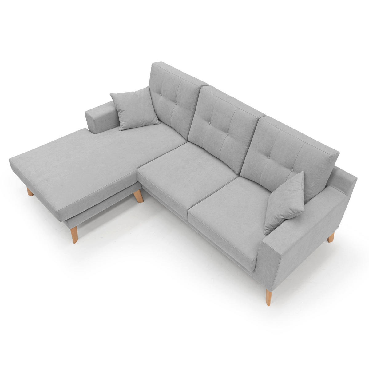 ECKSOFA Danish - Hellgrau, Textil (237/91cm) - Divani.store