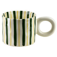 BECHER Rodi schwarz 10/15.5/8 cm Porzellan - Grün, Keramik (0.38L) - Mondex