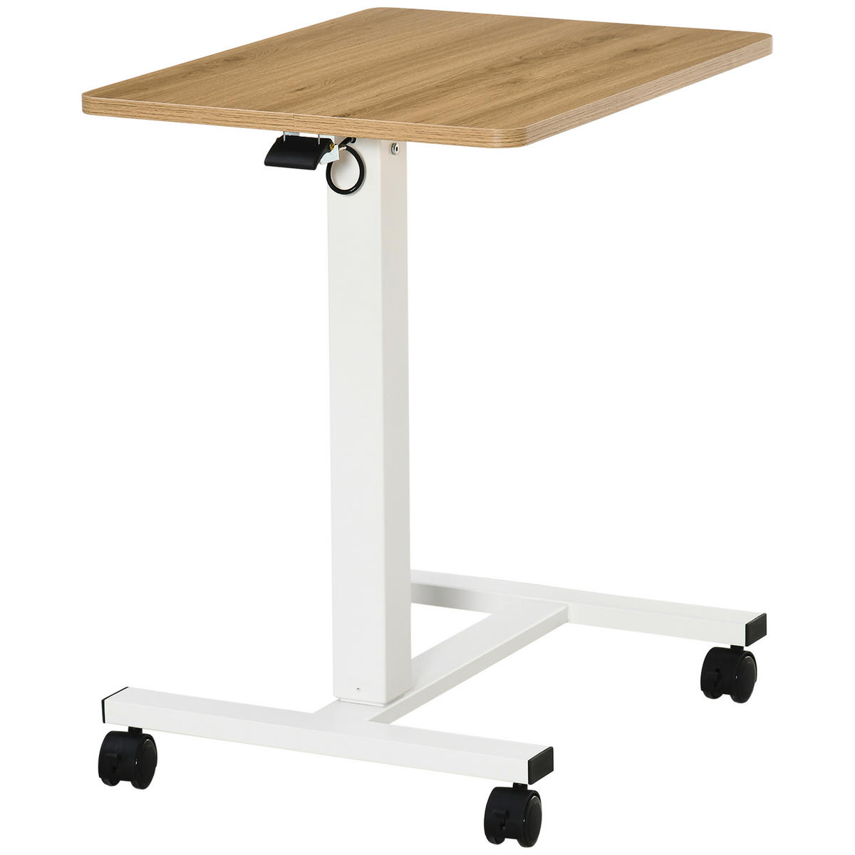 COMPUTERTISCH Natur und Weiß höhenverstellbar mit Rollen 65/48/73-110 cm - Naturfarben, Holzwerkstoff (48/65/110cm) - PANGIVO