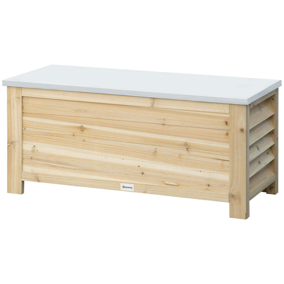 KISSENBOX DE-18671 155 L, Holz mit verzinktem Deckel - Naturfarben, Holzwerkstoff (50/50/110cm) - ComfortXL