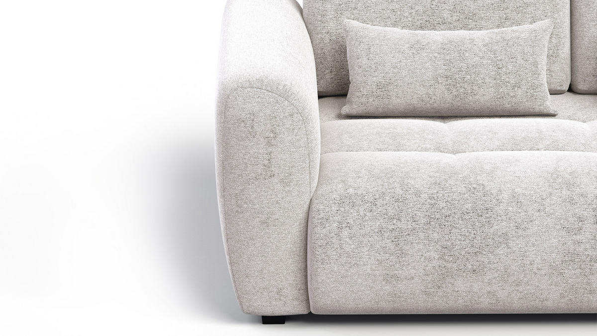 SOFA SORENO 3-Sitzer, ecru - Ecru/Schwarz, Holz/Textil (214/94/114cm) - Courtois Laville