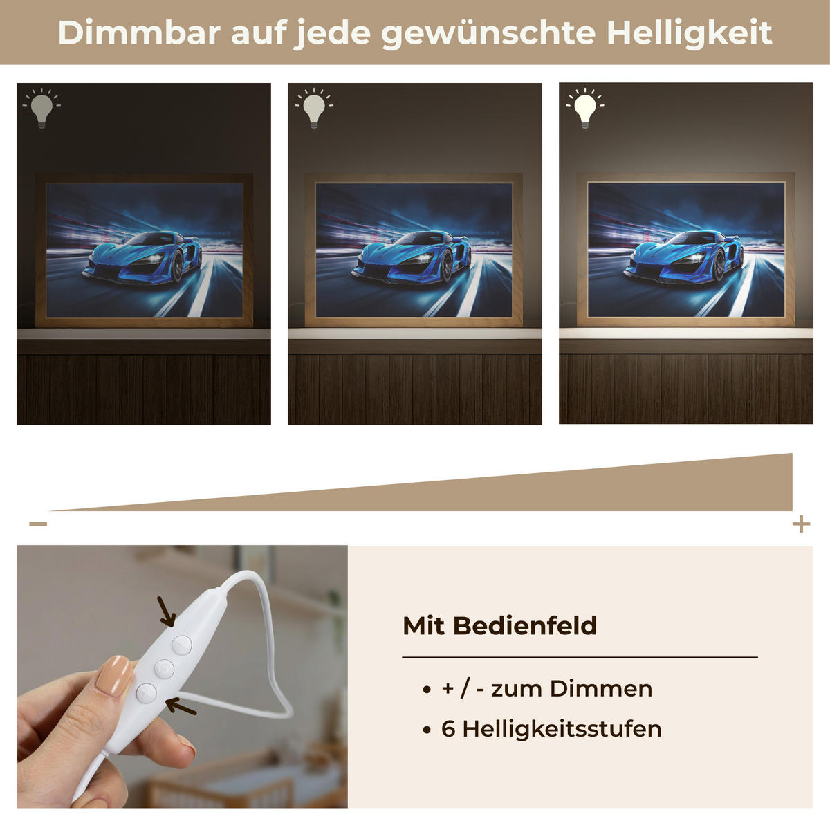 NACHTTISCHLAMPE Auto - Blau - Jungen - Kind 30x20 cm - Blau, Holzwerkstoff (8/30/20cm)