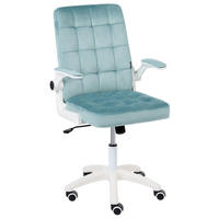 BÜROSTUHL Samtstoff Hellblau Dandy - Hellblau, Kunststoff/Textil (58/95/58cm) - Beliani