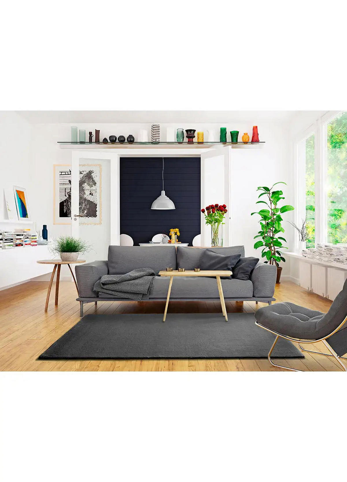 KURZFLORTEPPICH Grau Berna 80/150 cm - Grau, Naturmaterialien/Textil (80/150cm) - Atticgo