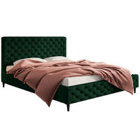 BETT Einzel 120x200 Luxo 5 Gepolstert Flaschengrün 120x200 cm - Grün, Textil (120/200cm) - Sepro Meble