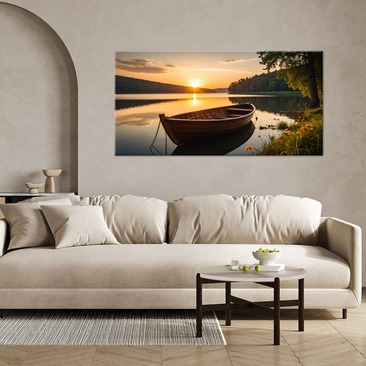 LEINWANDBILD Landschaften 80x40cm - Gelb, Textil (80/40cm) - Feeby