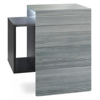 NACHTTISCH Queens Front in Avola-Anthrazit - Anthrazit, Holzwerkstoff (60/63/36cm) - Vladon