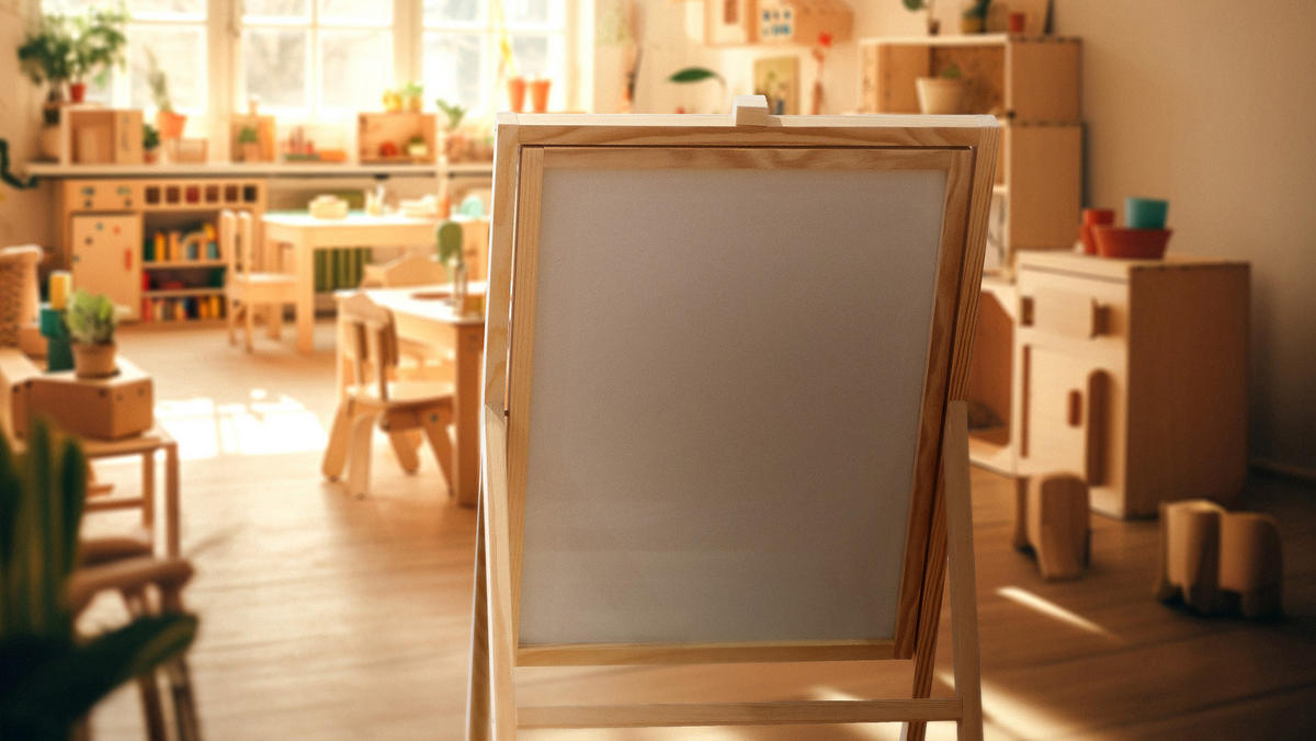 DREHBARE Holztafel für Kinder, zum Zeichnen, magnetisch, Höhe 80 cm - Weiß, Metall (79/44.5/2cm) - ALLboards