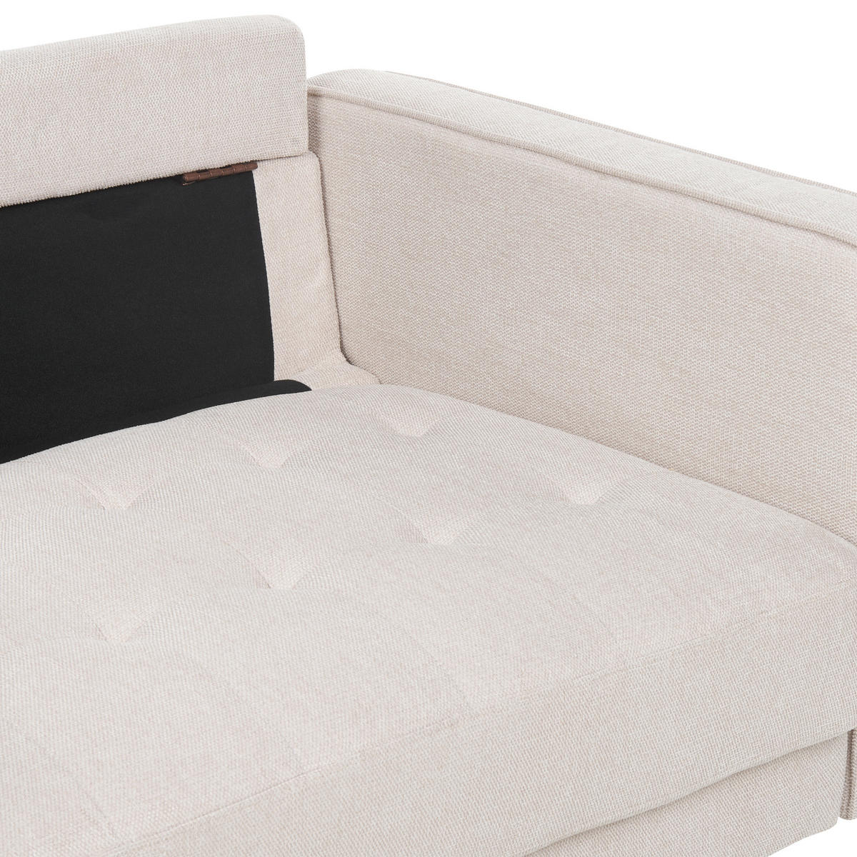 3-SITZER-SOFA hellbeige Nurmo - Dunkelbraun/Beige, Textil (177/78/74cm) - Beliani