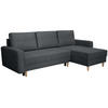 ECKSCHLAFSOFA Vega mit Universelle Ottomane Dunkelgrau - Dunkelgrau, Textil (225/150cm) - Beautysofa