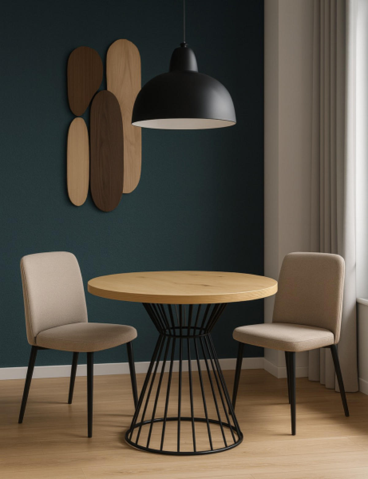 TISCH Artisan Eiche Reo Rund Metallbasis 75 cm - Braun, Holzwerkstoff (75/75/76cm) - Sepro Meble