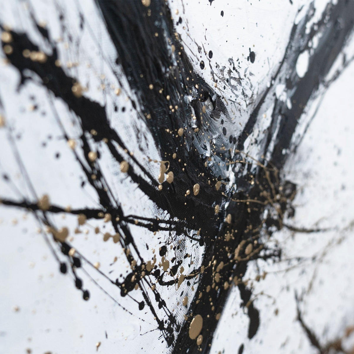 GEMÄLDE Energie der Geschwindigkeit Schattenfugenrahmen Gold 120x80 cm - Goldfarben, Holz (120/80cm) - YS-art gallery