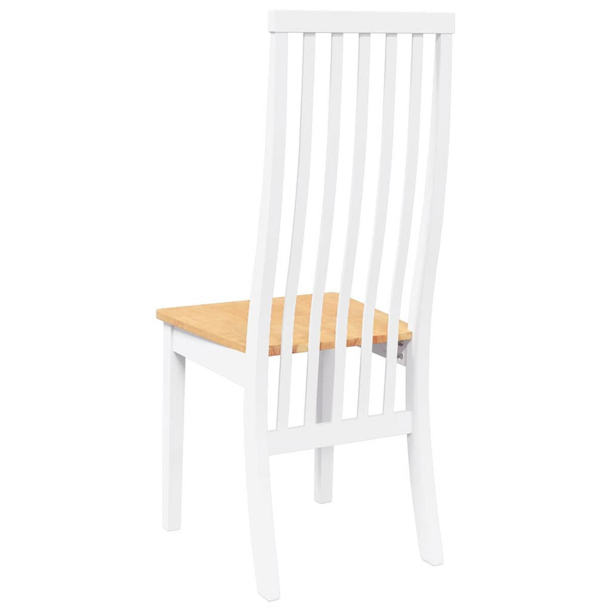 ESSZIMMERSTÜHLE 2 Stk. Weiß Massivholz Gummibaum 41*48.5*101cm - Weiß/Braun, Holz (41/101/48.5cm) - ZMH