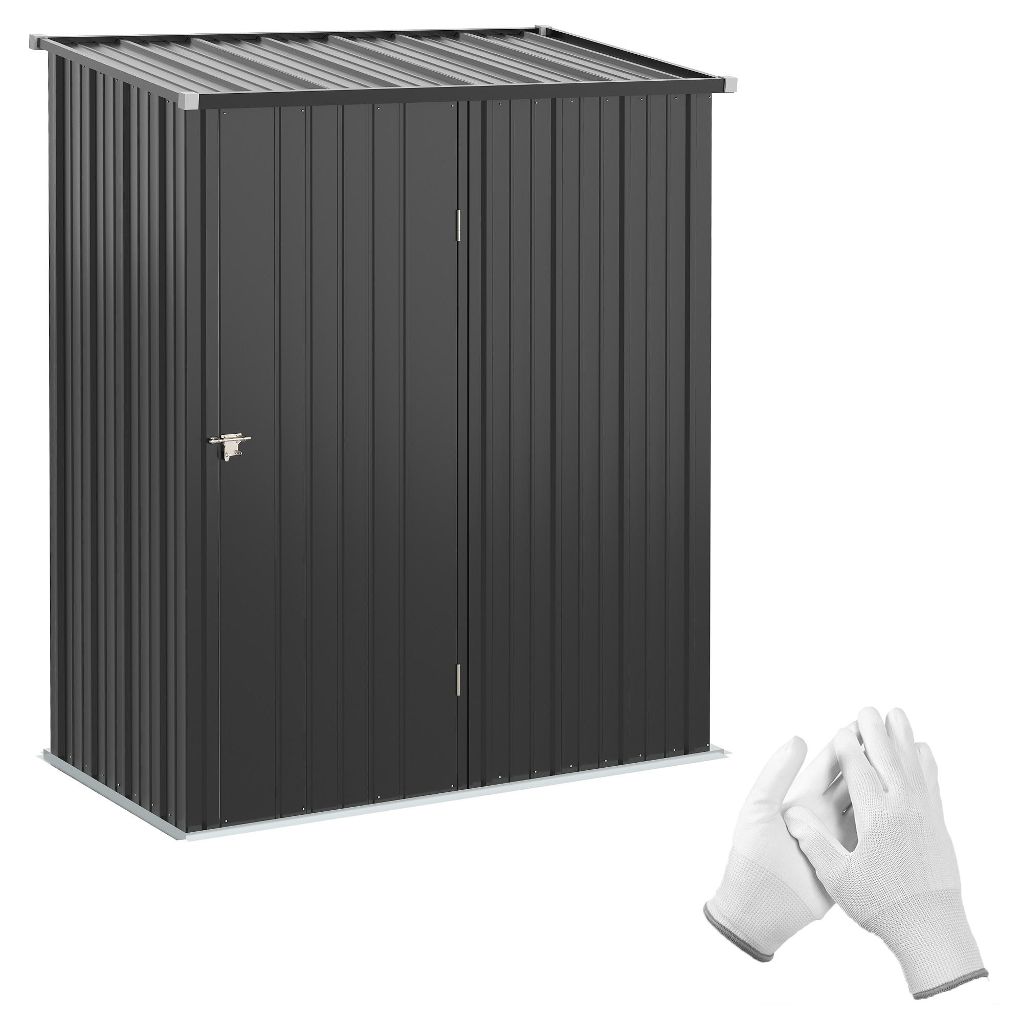 Fortuna Lai Gerätehaus Schwarz 161.5x196x94.5 cm