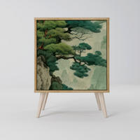 SIDEBOARD VERDURE ABYSS, Eichefarben, 57,5x42x77,5 cm, Schräge Buchenholzfüße - Eichefarben/Buchefarben, Holzwerkstoff/Buchenholz (57.5/77.5/42cm) - SpaceRebels