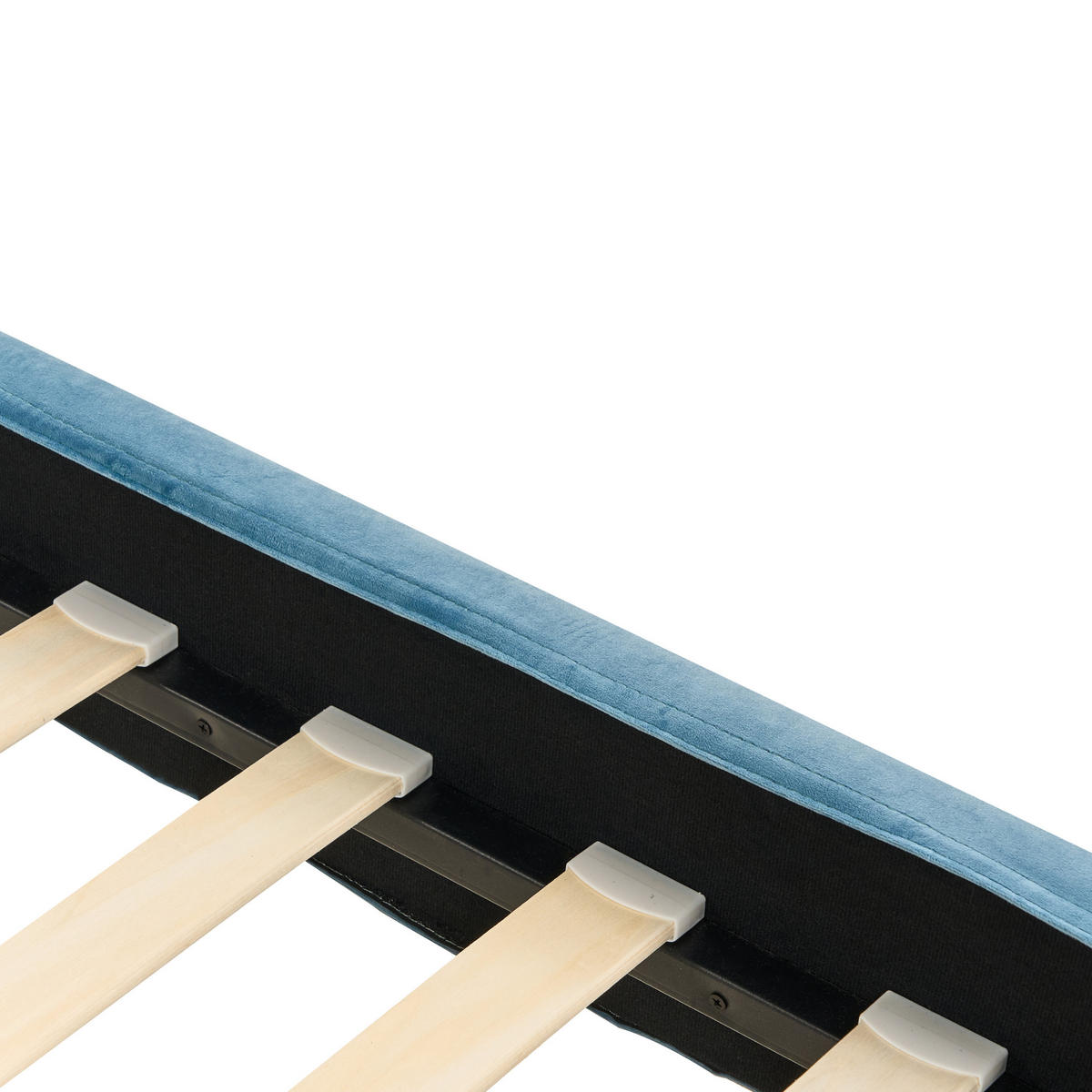 POLSTERBETT 90/200cm Hellblau Fitou - Hellblau, Textil (90/200cm) - Beliani