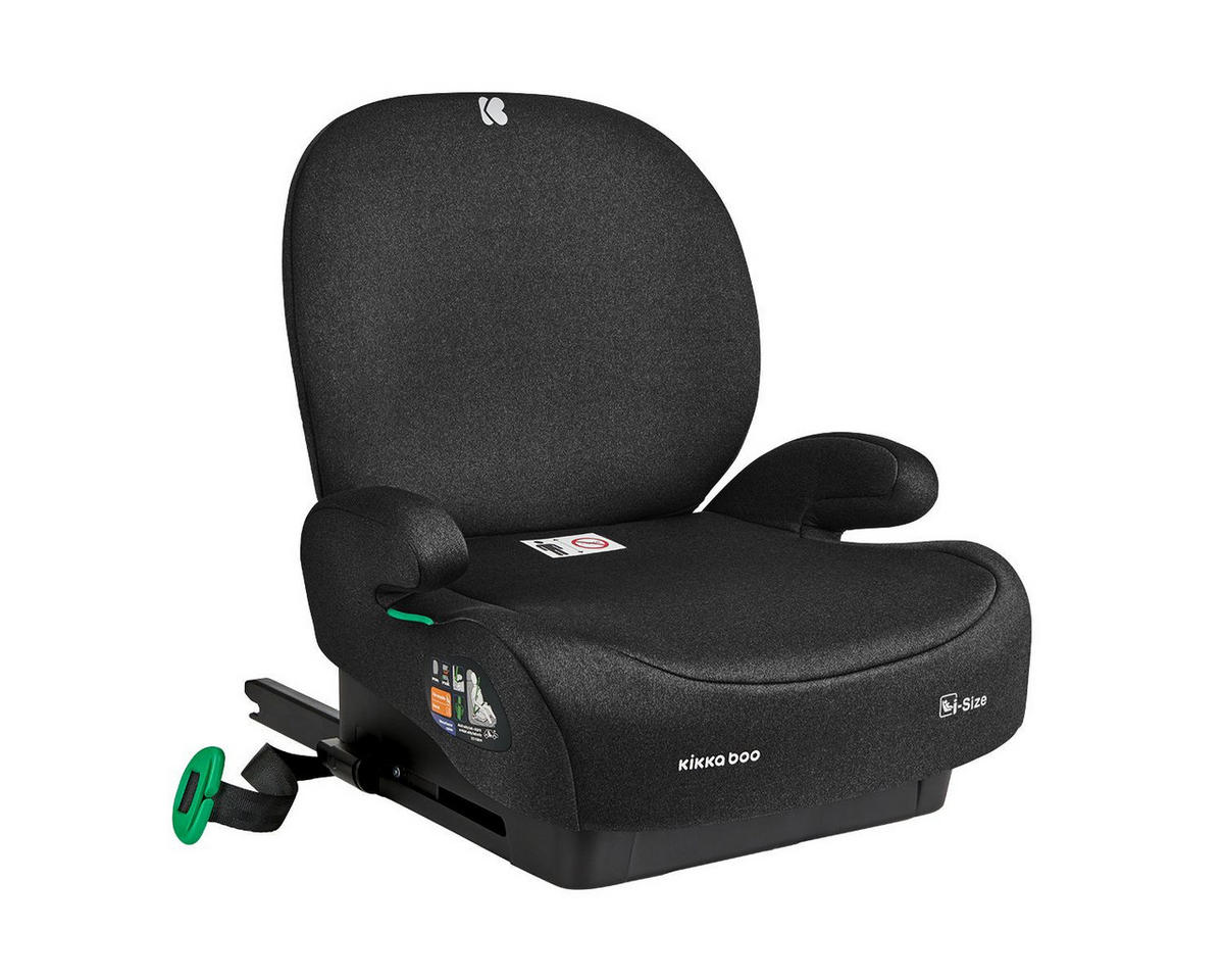 SITZERHÖHUNG i-Boost schwarz i-Size (125-150cm) ISOFIX Rückenlehne - Schwarz, Kunststoff (44/36/41cm) - Kikka boo