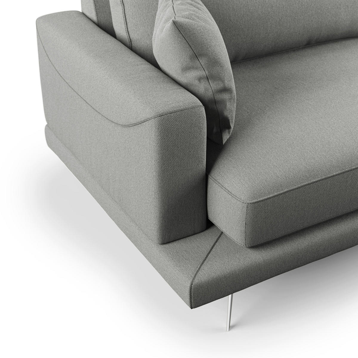 LINEARSOFA Dorian - Grau, Textil (218/88/93cm) - Divani.store