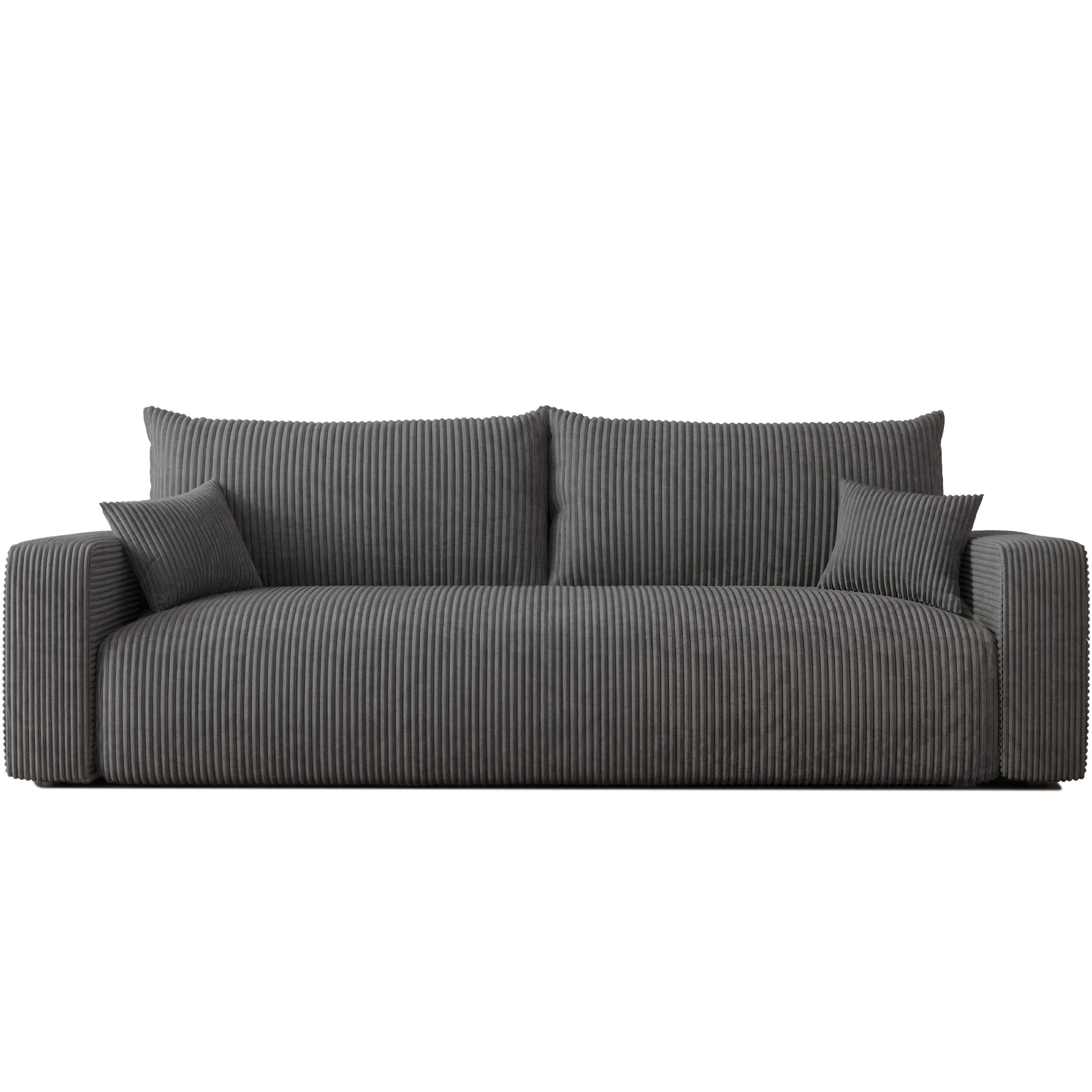 SOFA mit Schlaffunktion, Anthrazit - Anthrazit, Holzwerkstoff (246/79/93cm) - Idohome
