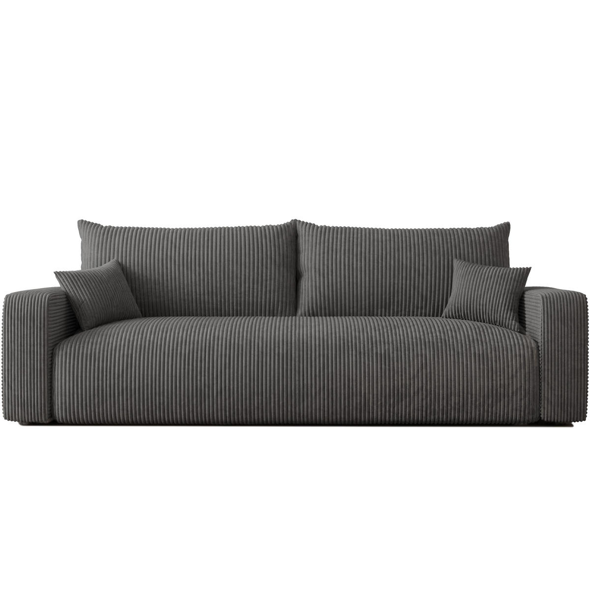 SOFA mit Schlaffunktion, Anthrazit - Anthrazit, Holzwerkstoff (246/79/93cm) - Idohome