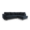 AUSKLAPPBARES-ECKSOFA rechts Caro aus Samt dunkelblau 5 Sitzplätze - Dunkelblau, Textil (187/247cm) - Micadoni