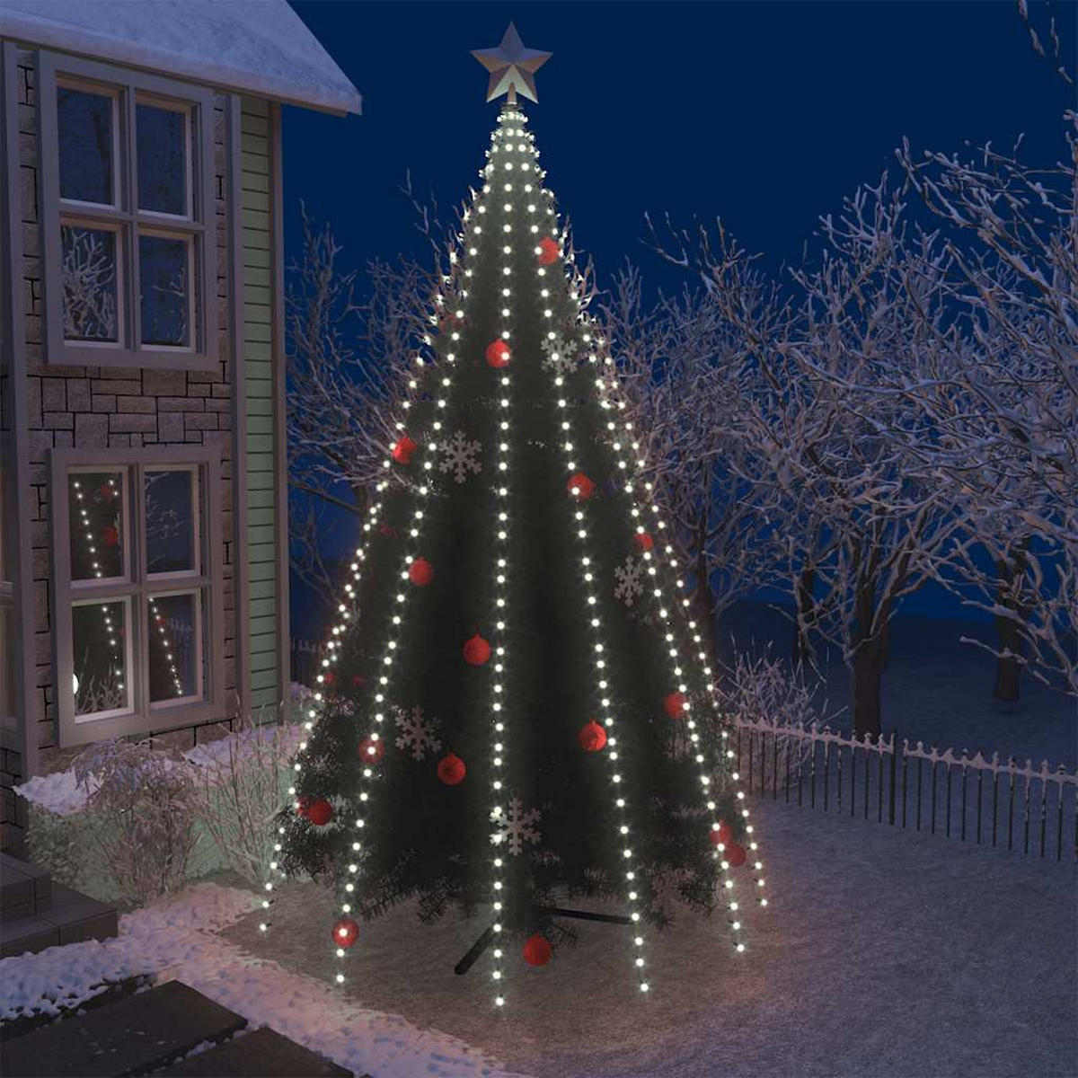 WEIHNACHTSBAUM-BELEUCHTUNG 500 Leds Kaltweiss 500 Cm - Weiß, Kunststoff (11/11/500cm) - vidaXL