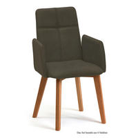 ARMLEHNSTUHL (6er-Set) Dardana 52x92x60 Eiche geölt/Khaki - Dunkelgrün/Eichefarben, Kunststoff (60/92/52cm) - 58aufmkessel