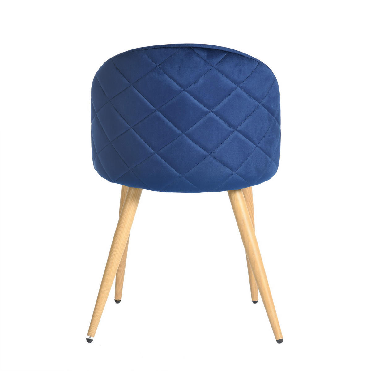 STUHL-SET 2 Stück in Samt DUNKELBLAU - Blau/Eichefarben, Holzwerkstoff/Textil (55/78/47cm) - Urban Meuble