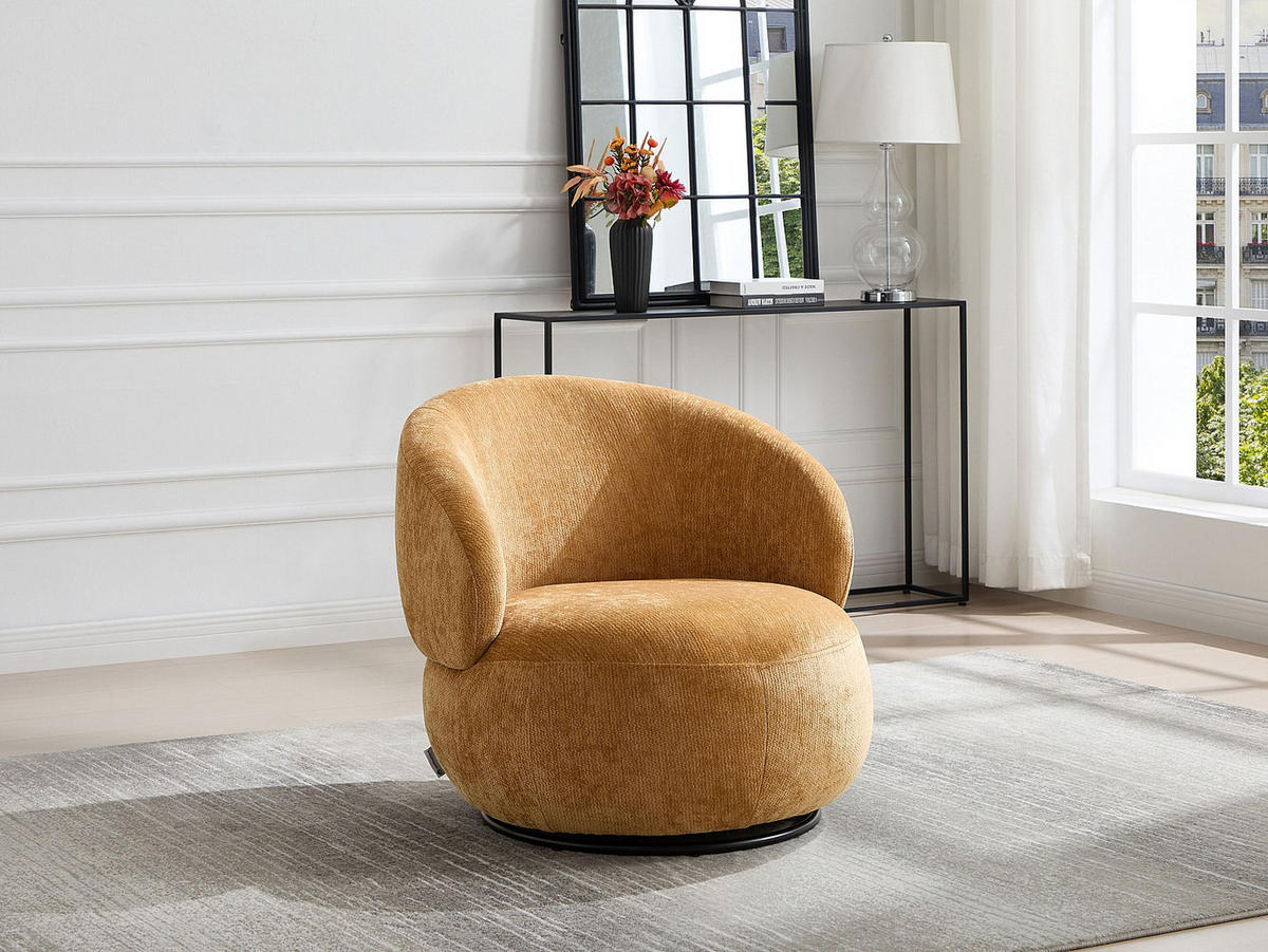 SESSEL mit gerader Rückenlehne - 1 Person - stoff - senffarben Lacazo - Dunkelgelb, Textil (76/69/82.5cm) - Vente-Unique