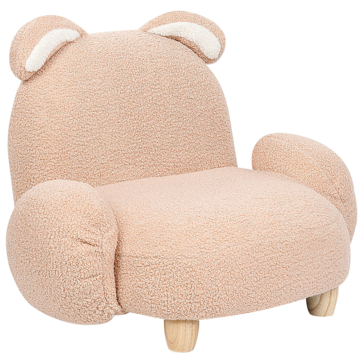 GYEREKFOTEL Teddy hatású bézs Állat alakú Nyúl Kanna - bézs, műanyag/textil (65/45/51cm) - Beliani