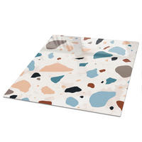 TISCHPLATTE 50x50 cm – Farbenfroher Terrazzo - Braun, Glas (50/50/0.4cm) - Wallfluent
