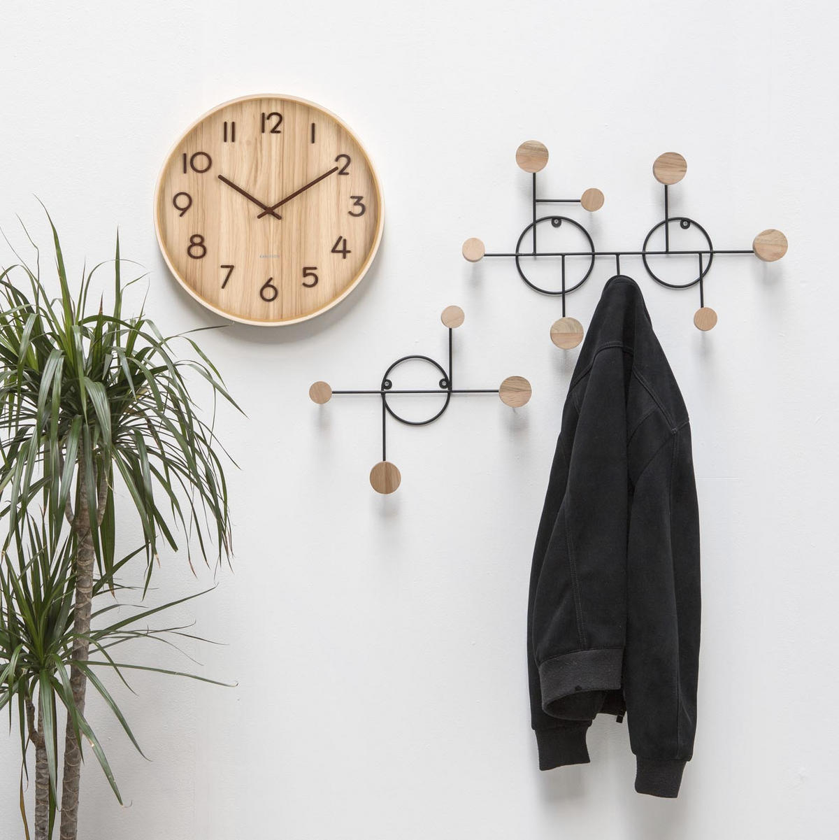 WANDUHR Pure Walnoot Ø40 cm - Hellbraun, Holz (40/40/4.5cm) - Karlsson