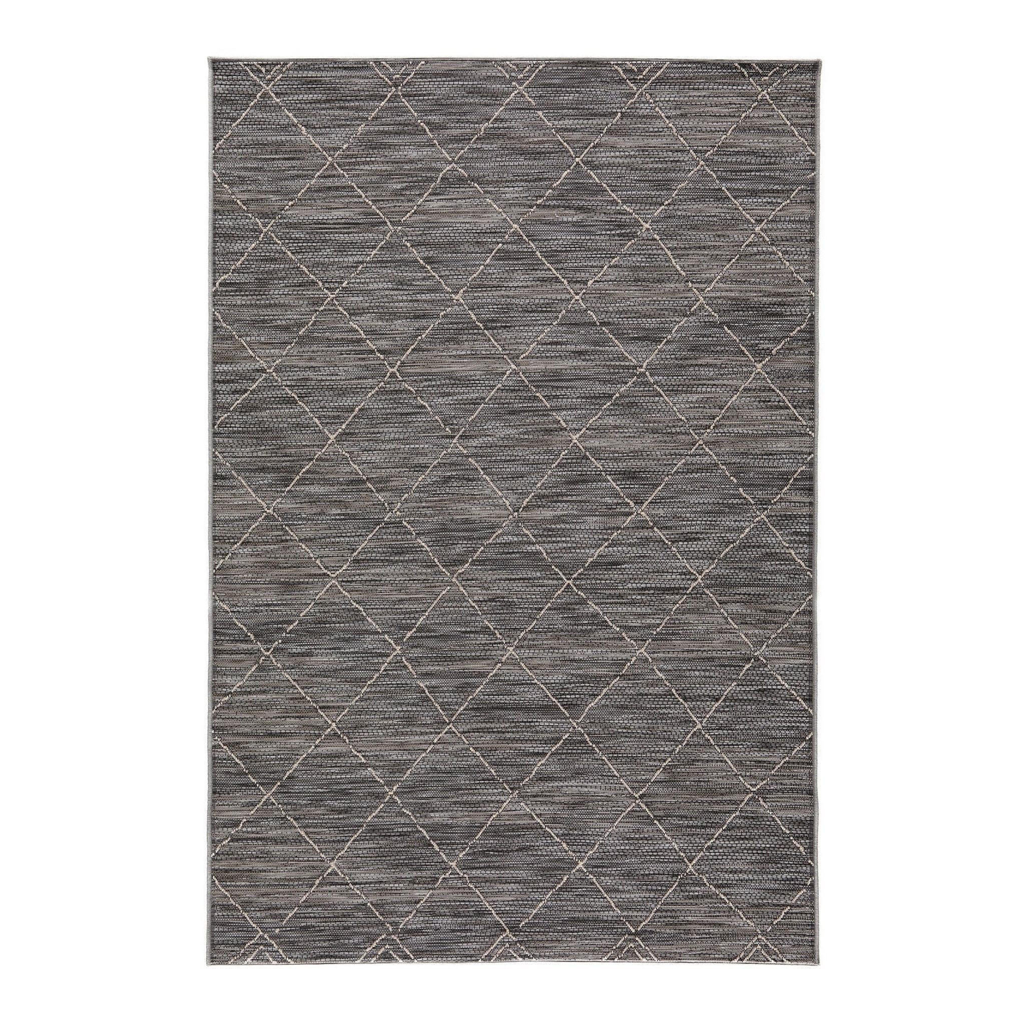 TEPPICH für innen und außen pflegeleicht, schwarz Schwarz - Schwarz, Textil (160/230cm) - AFK Living