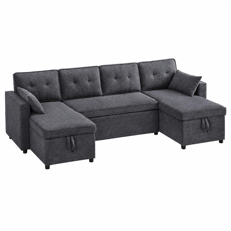 Meubliv Schlafsofa Grau 130x86x270 cm