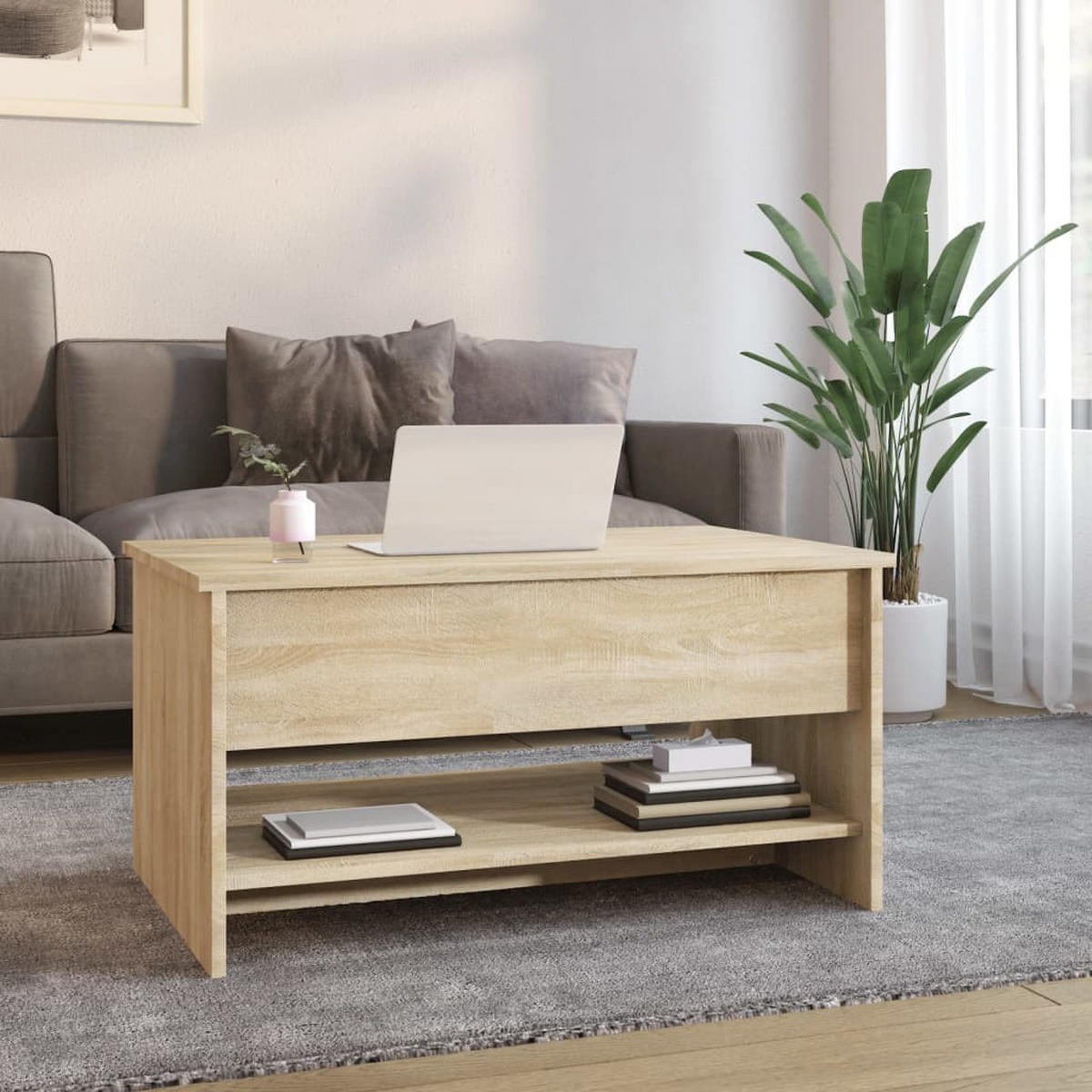 COUCHTISCH Sonoma-Eiche 80x50x40 cm Holzwerkstoff - Braun, Holzwerkstoff (80/50/40cm) - furnicato