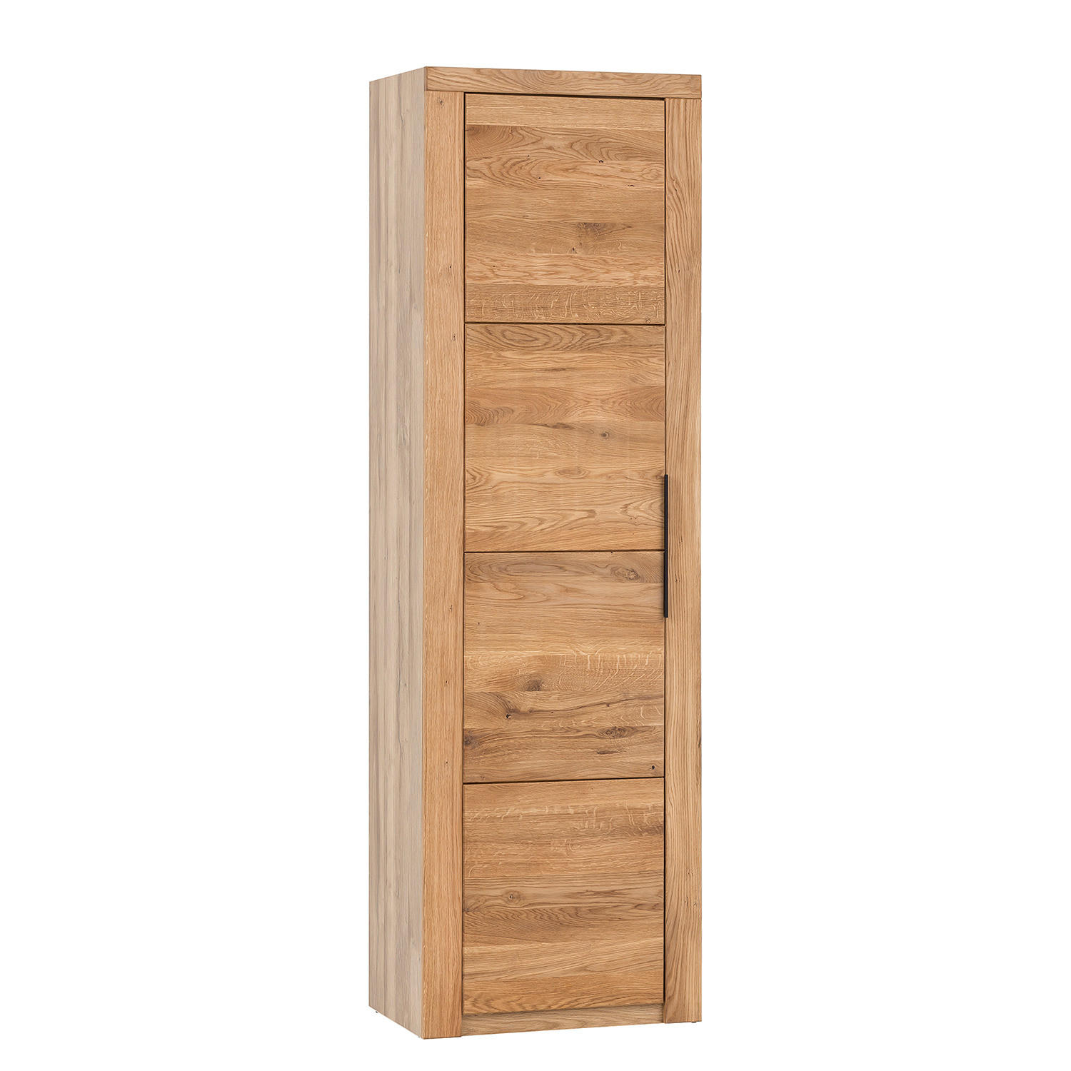 GARDEROBENSCHRANK - Eiche teilmassiv - Eiche / Eiche Dekor - Schwarz/Braun, Holz/Holzwerkstoff (60/199/40cm) - home24