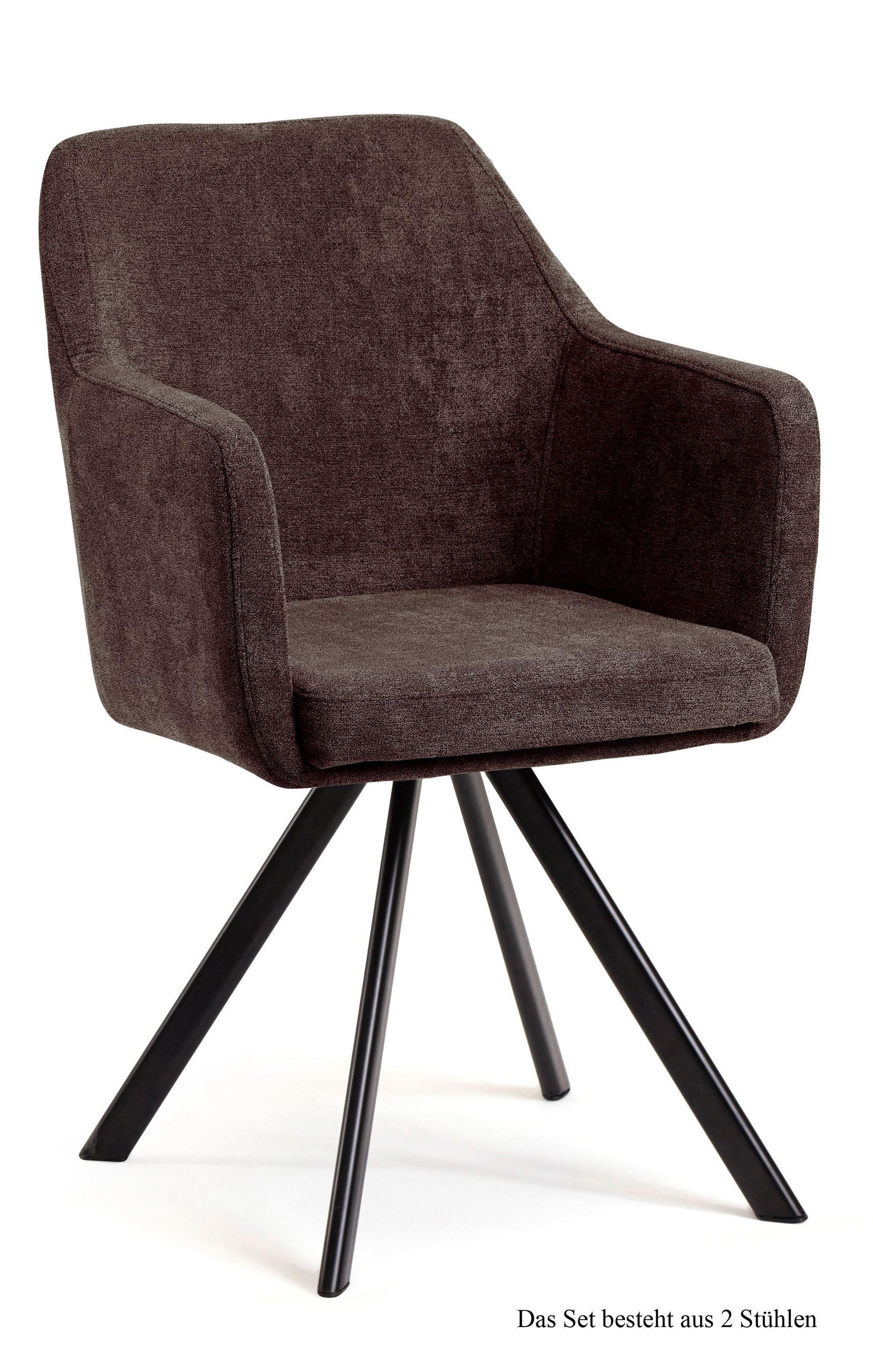 ARMLEHNSTUHL drehbar (2er-Set) Devka 57x87x60 Schwarz/Braun - Schwarz/Braun, Kunststoff (60/87/57cm) - 58aufmkessel
