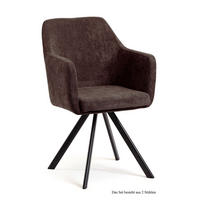 ARMLEHNSTUHL drehbar (2er-Set) Devka 57x87x60 Schwarz/Braun - Schwarz/Braun, Kunststoff (60/87/57cm) - 58aufmkessel