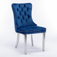 STUHL-SET DE-36289 2 Stück mit verchromten Beinen Blau - Blau, Holz (50/95/65cm) - ComfortXL