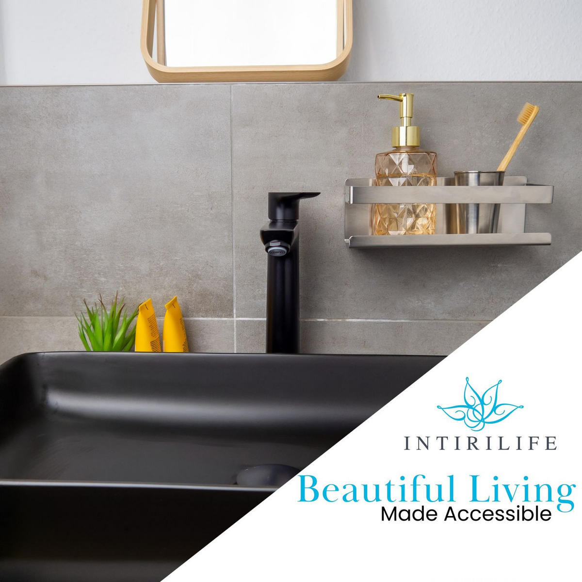 DUSCHREGAL Selbstklebend 23/10/8 (Silber) - Silberfarben, Metall (10/8/23cm) - Intirilife