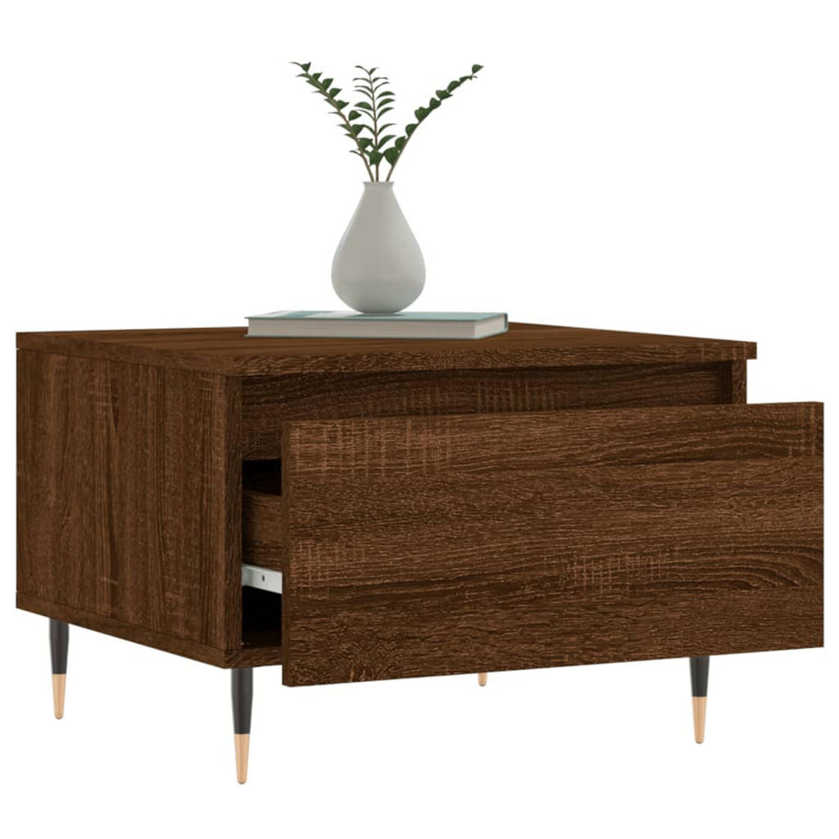 COUCHTISCHE 2 Stk. Braun Eichen-Optik 50x46x35 cm Holzwerkstoff - Braun, Holzwerkstoff (46/50/35cm) - furnicato
