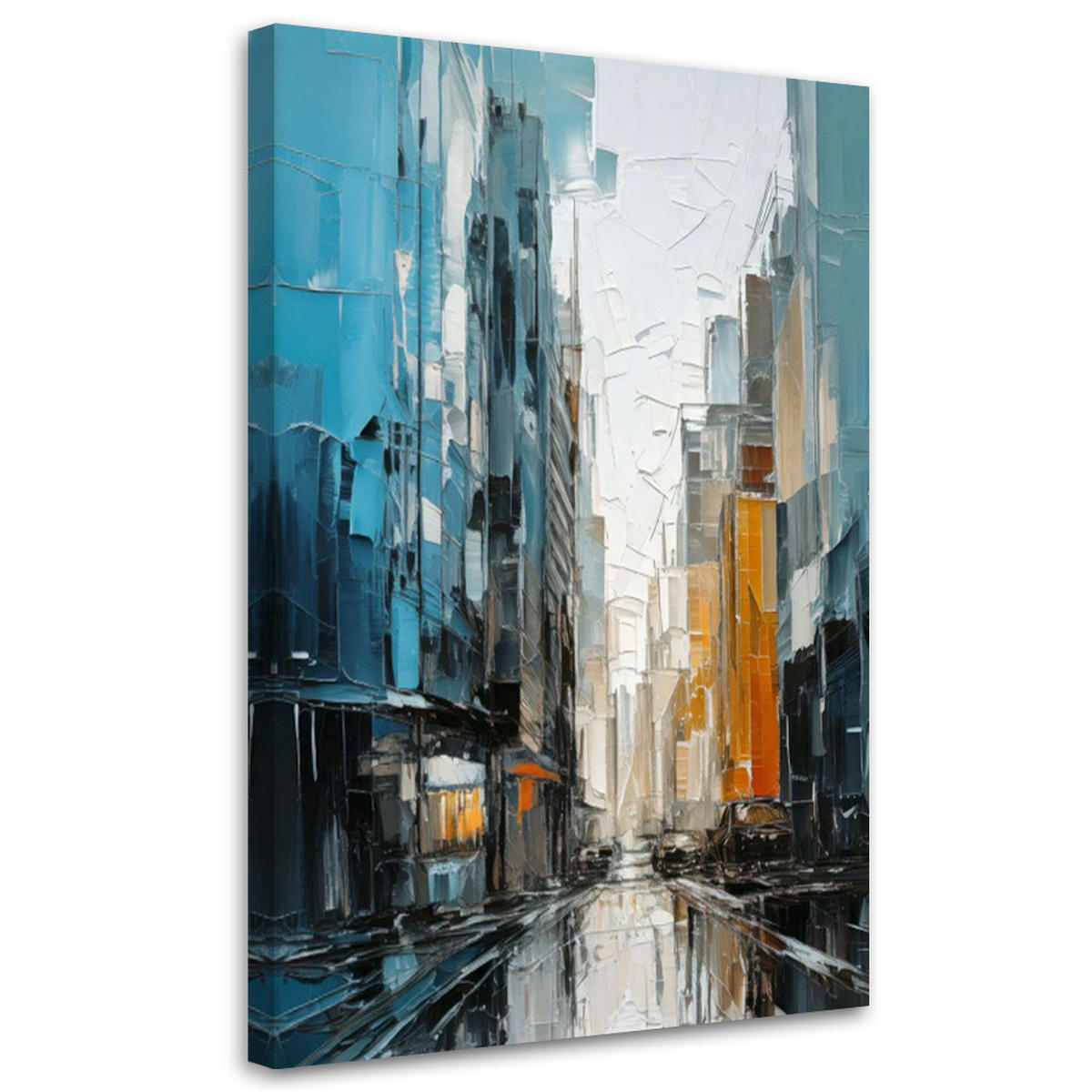 LEINWANDBILD Abstraktion 80x120cm - Blau, Textil (80/120cm) - Feeby