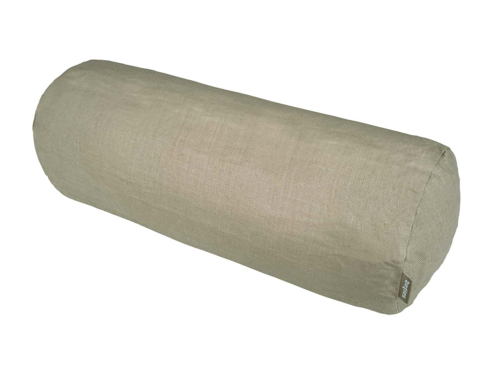 NACKENROLLENBEZUG reines Leinen leinen-taupe 40/15 cm - Taupe, Naturmaterialien (15/40cm) - beties Heimtextil