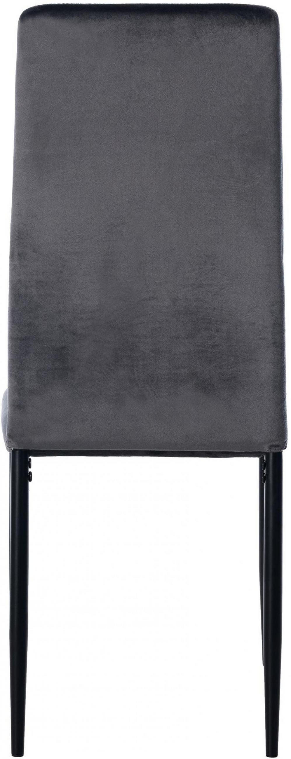 STUHL 6er Set Samt grau - Grau, Textil/Metall (41.5/99/40cm) - CLP