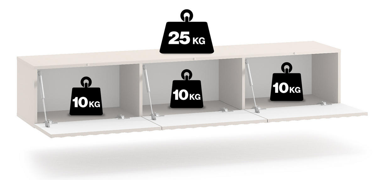 TV-HÄNGEBOARD Derriva Hellbeige 170 cm - Ecru/Beige, Holzwerkstoff (169.8/31.7/37cm) - Selsey