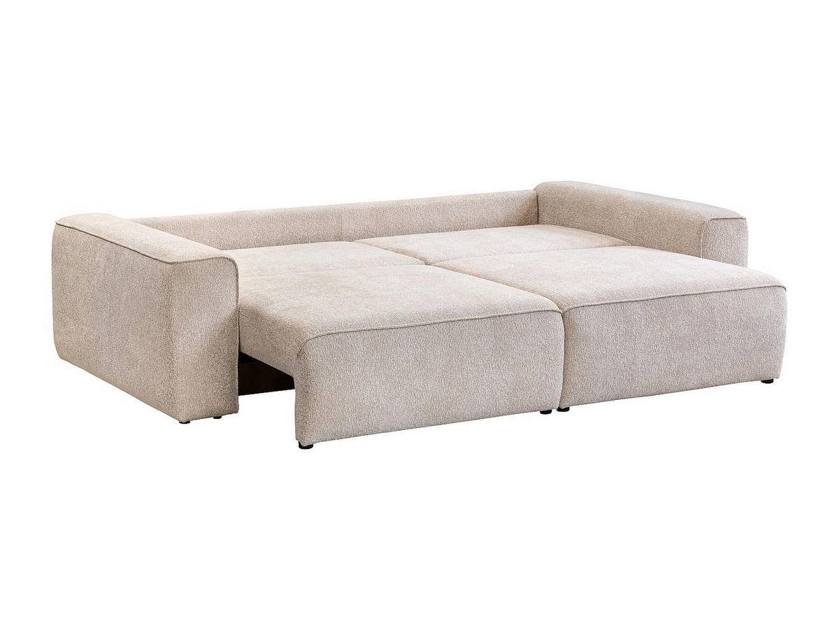 SCHLAFSOFA - 3 Personen - stoff - beige Ricapo - Beige, Kunststoff/Textil (266/90/125cm) - Vente-Unique